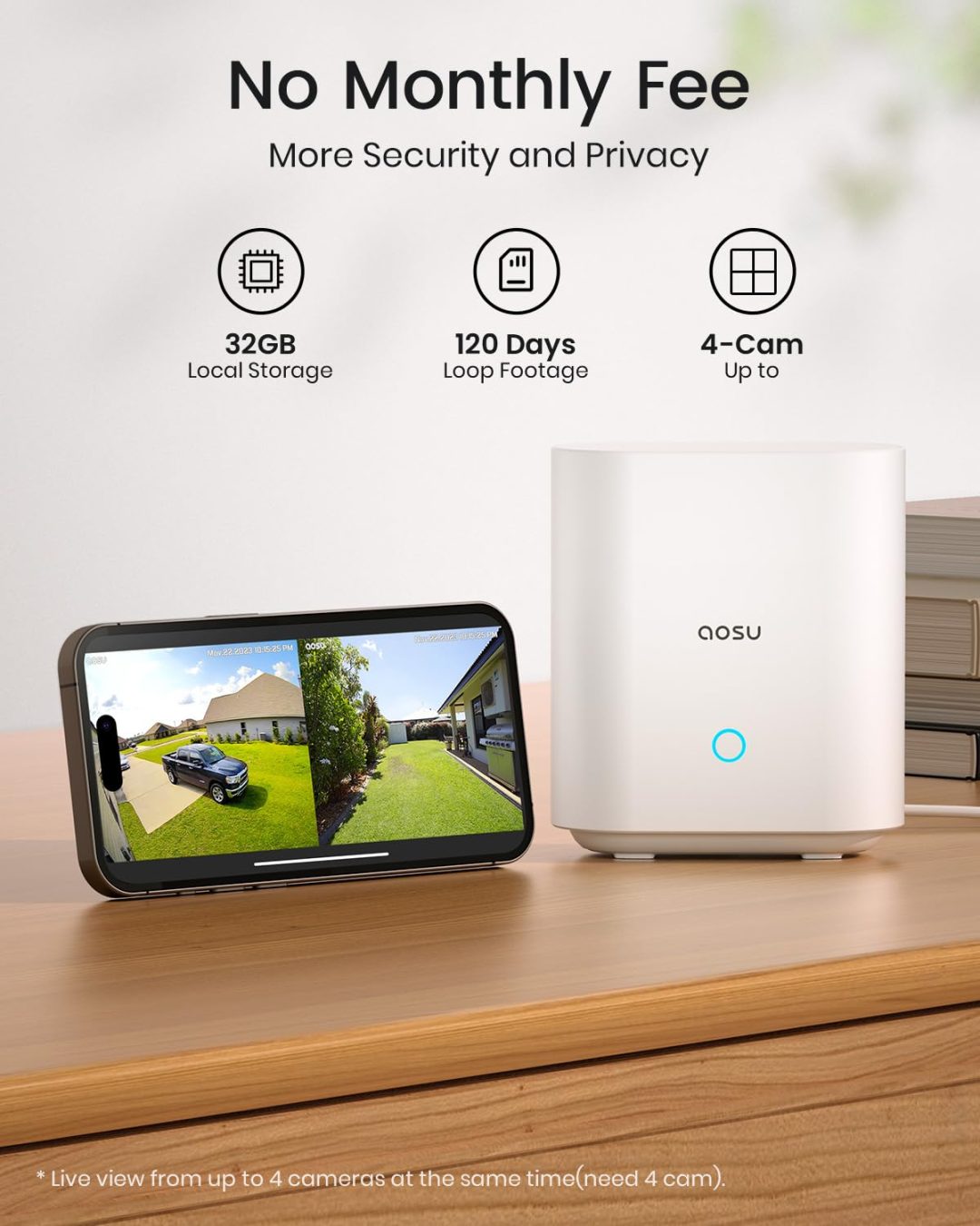 ZenVora Wireless Outdoor Security Camera System – 2K HD, 166° Wide Angle, 100% Wire-Free, No Monthly Fees