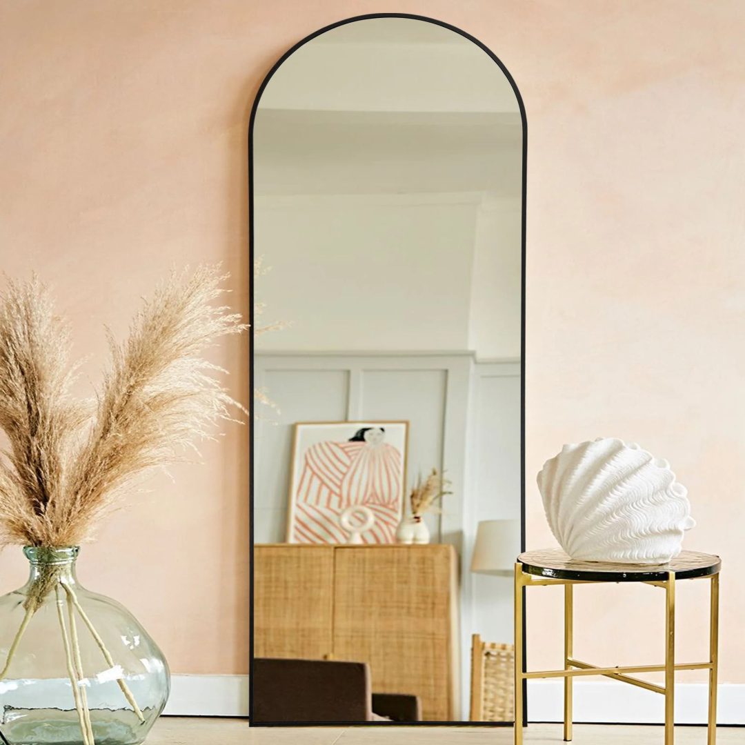 ZenVora Arched Full Length Floor Mirror, Large Full Body Standing and Wall Mounted Mirror for Bedroom, Living Room and Home Decor