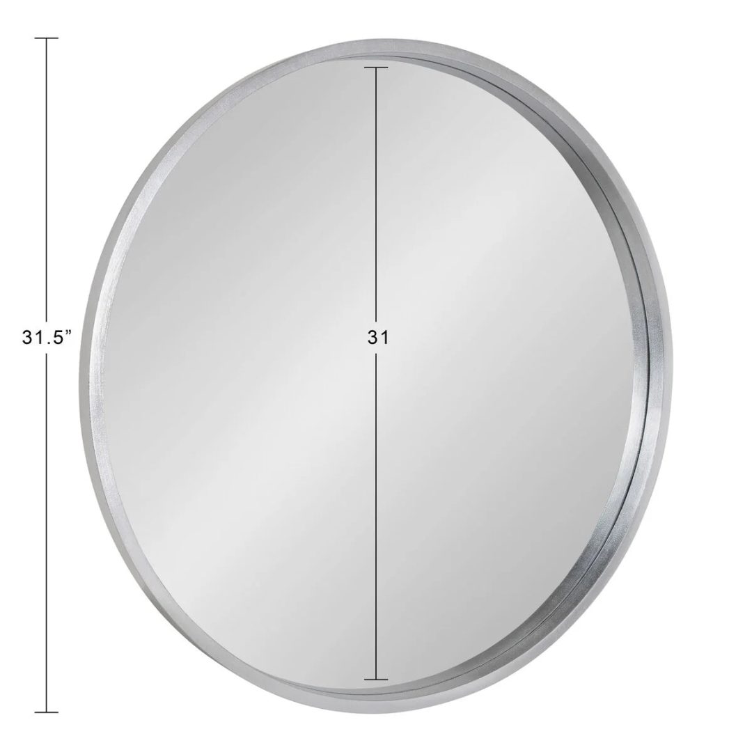 ZenVora Round Wood Accent Wall Mirror, Modern Decorative Wooden Frame Mirror for Living Room, Bedroom and Entryway