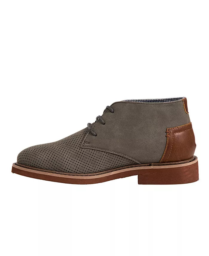 ZenVora Little & Big Boys Perforated Fashion Booties, Stylish Casual Ankle Boots for Kids