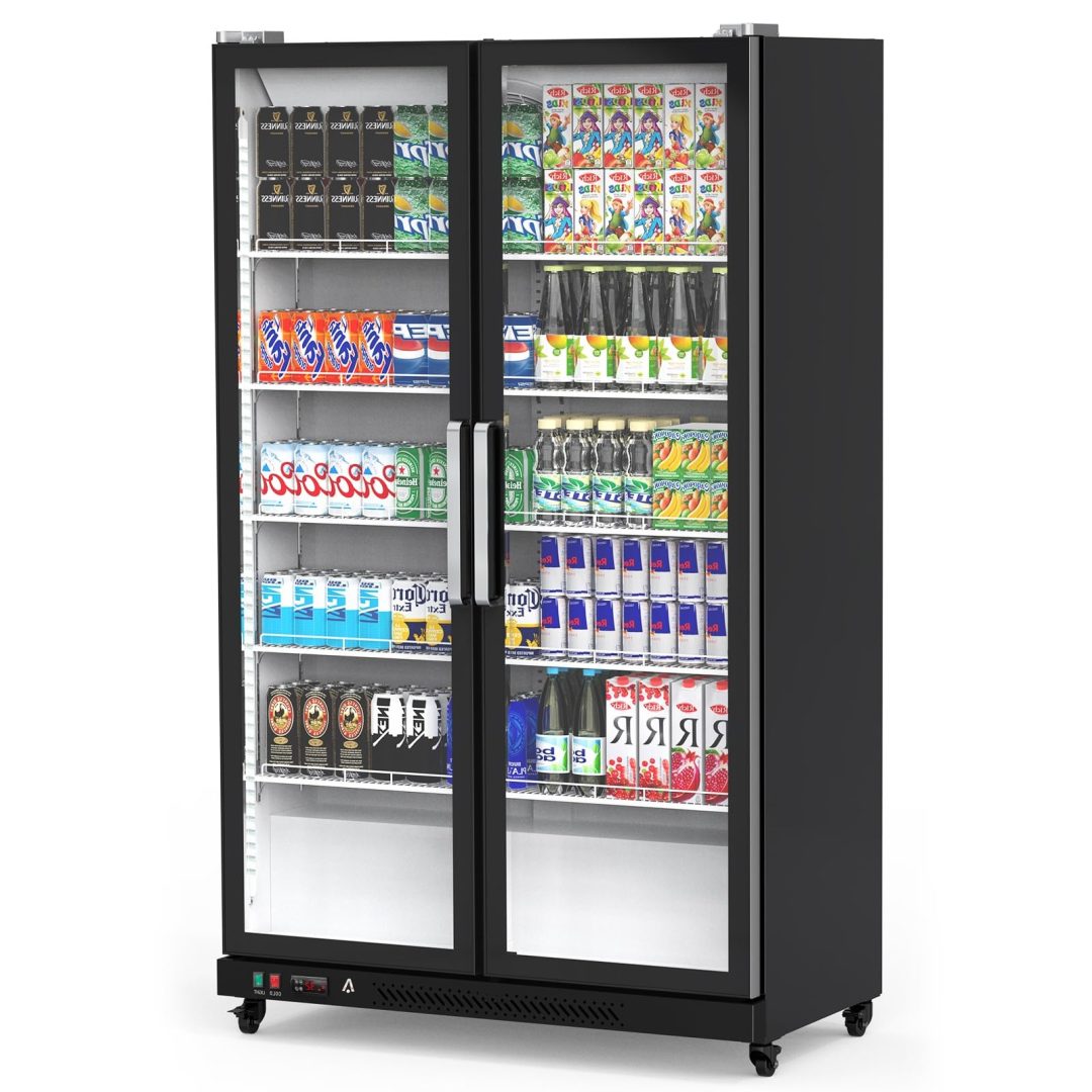 ZenVora 39 Cu Ft Freezer Refrigerator - Black 2 Door with Adjustable Shelves and Automatic Defrost