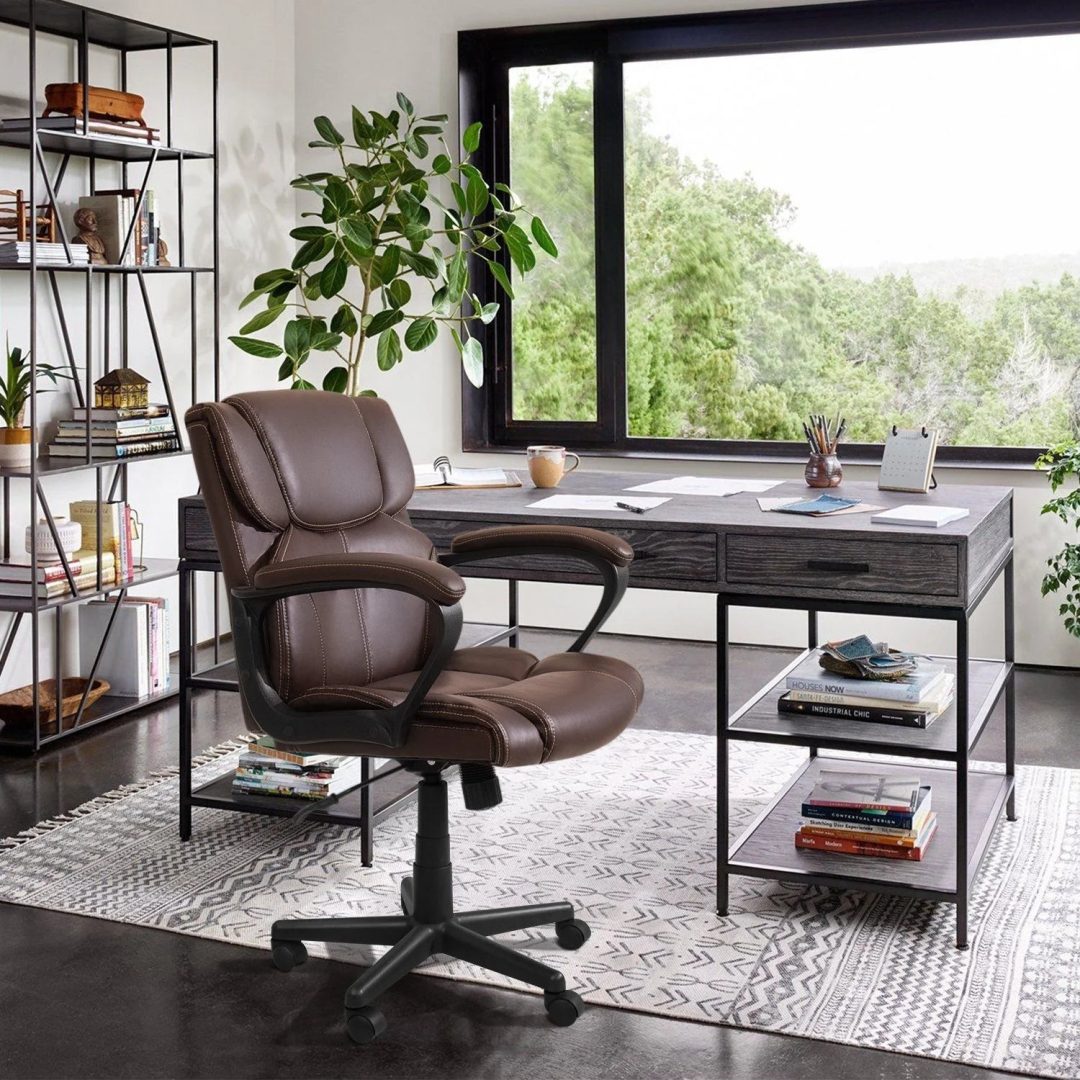 ZenVora Mid Back Office Chair, Ergonomic Swivel Computer Task Chair for Home Office, Work and Study
