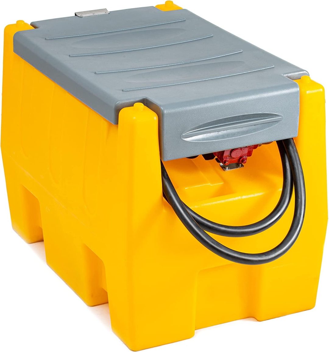 ZenVora 58-Gallon Portable Gasoline Fuel Tank with 12V Electric Transfer Pump, 40 GPM, 4-Meter Hose, Yellow
