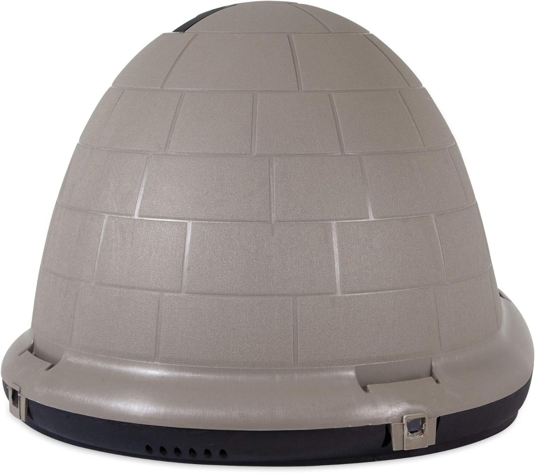 ZenVora XL Igloo Dog House for Dogs 90-125 Lbs., All-Weather Pet Shelter, Made in USA