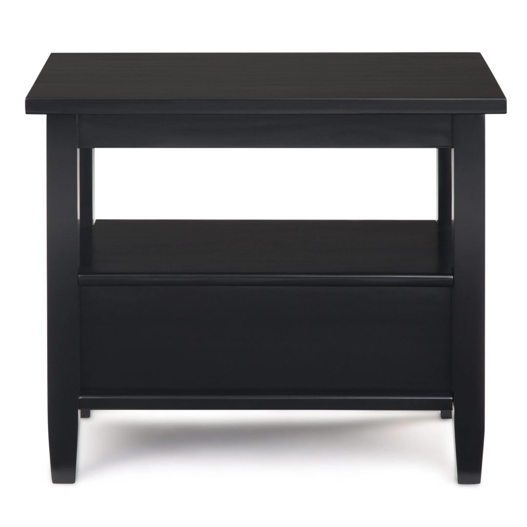 ZenVora 14" Wide Solid Wood Narrow Side Table, Rectangle Transitional Style Accent Table