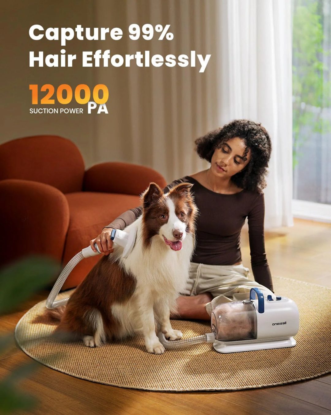 ZenVora 8-in-1 Dog Grooming Vacuum & Dryer, Pet Shedding and Grooming Kit for Hair Removal, Clipping and Drying