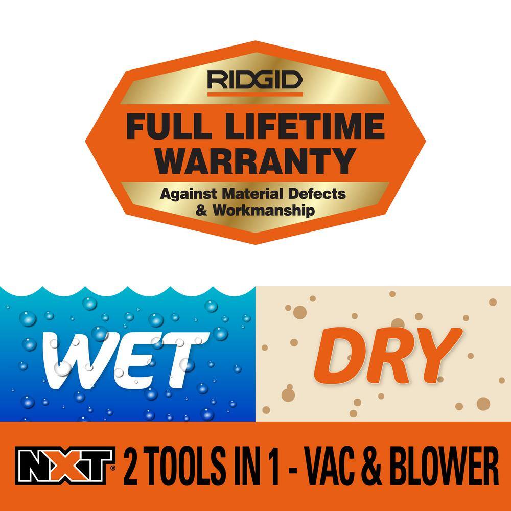 ZenVora 16-Gallon 6.5 Peak HP Wet/Dry Shop Vacuum with Detachable Blower, Filter Lock, Locking Hose and Accessories