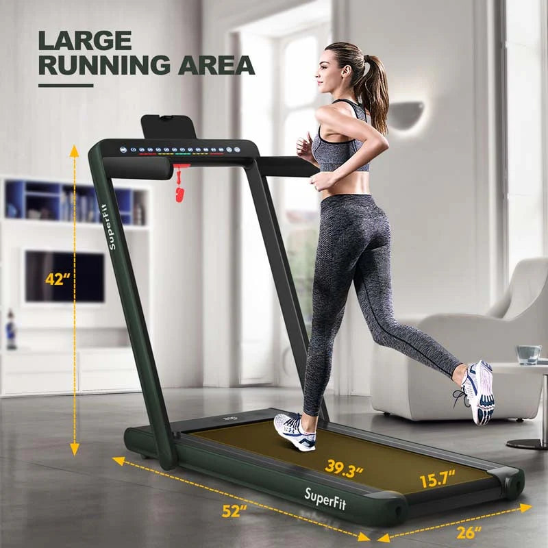 ZenVora 2-in-1 Folding Electric Treadmill, 2.25 HP, Under-Desk, with Dual Display and Smart App Control