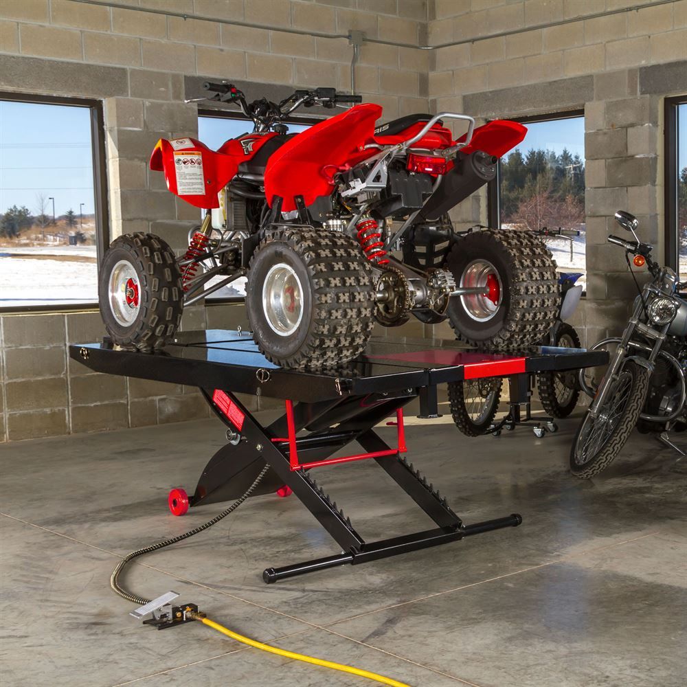 ZenVora ATV Lift Table and Center Jack, Heavy-Duty Hydraulic Motorcycle and ATV Lift Stand, Adjustable Service Lift Platform