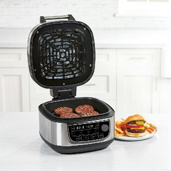 ZenVora 6-Qt 12-in-1 Grill and Air Fryer Combo, 1550W, Stainless Steel