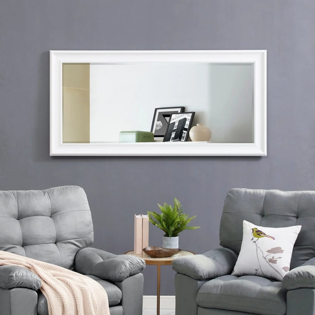 ZenVora Tall Full Length Mirror, Oversized Rectangle Full Body Wall Mounted Mirror with Smooth Faux Wood Frame