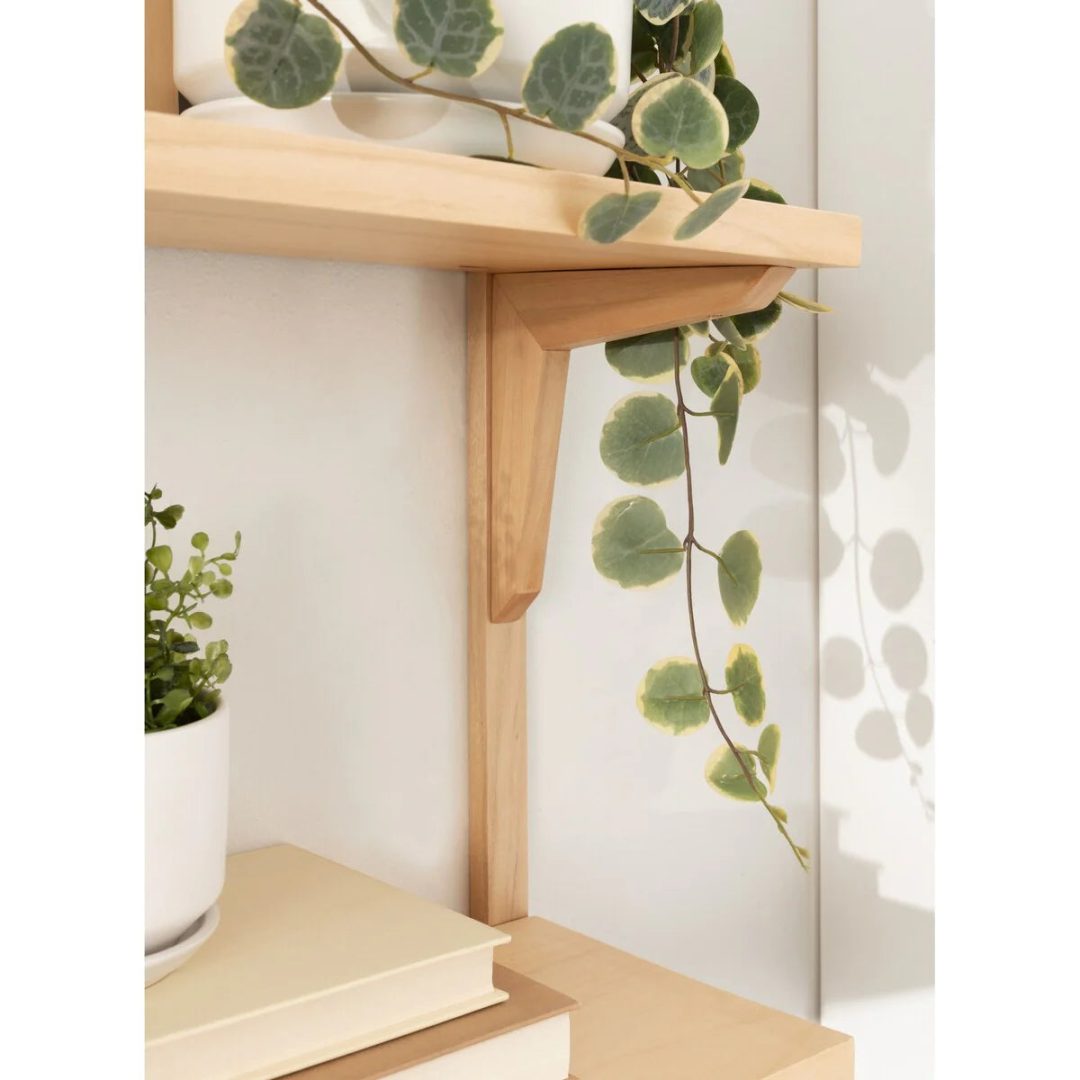 ZenVora Mid-Century Wall Shelves, 24x8x24 Inch Decorative Wall Mounted Storage and Display Shelving for Home Decor