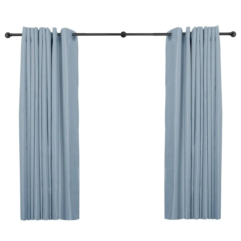 ZenVora 1 Inch Industrial Curtain Rods for Windows, Blackout Wrap-Around Rods, Rustic Matte Black