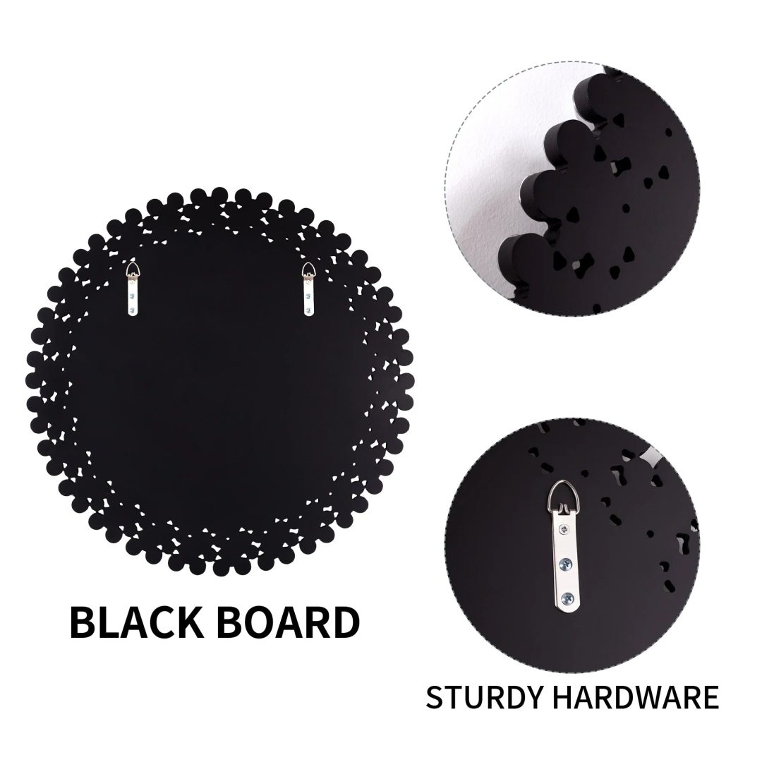 Modern Round Wall Mirror, Crystal Accent Decorative Mirror for Living Room, Bedroom and Entryway