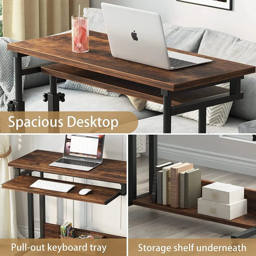 ZenVora Height Adjustable Laptop Desk, Portable Sofa and Bed Table for Work and Study