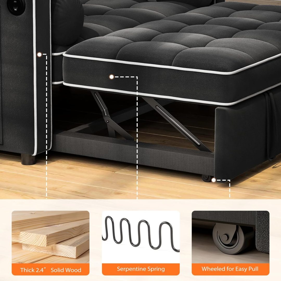 ZenVora 3-in-1 Convertible Sleeper Sofa Bed