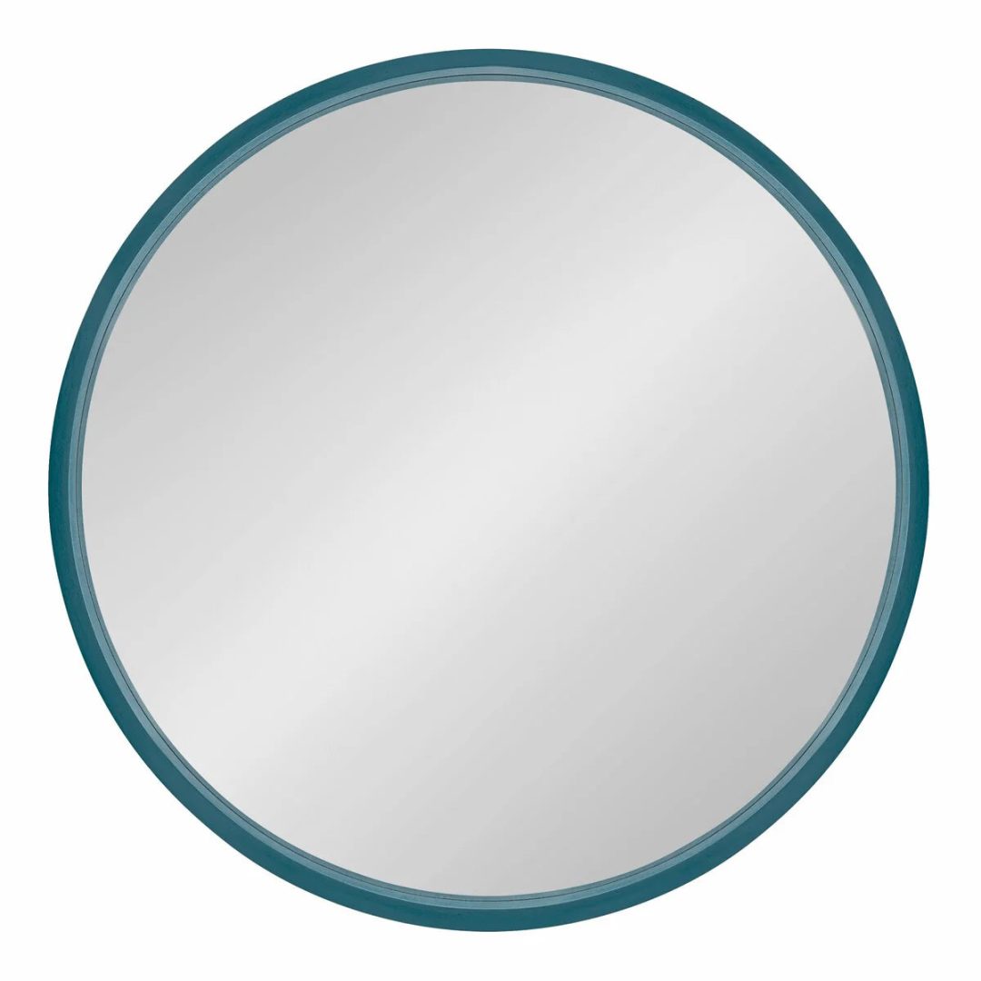 ZenVora Round Wood Accent Wall Mirror, Modern Decorative Wooden Frame Mirror for Living Room, Bedroom and Entryway