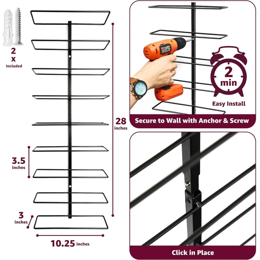 ZenVora 27 Bottle Wall Mounted Wine Rack, Vertical Wine Storage Organizer for Home Bar, Kitchen and Dining Room