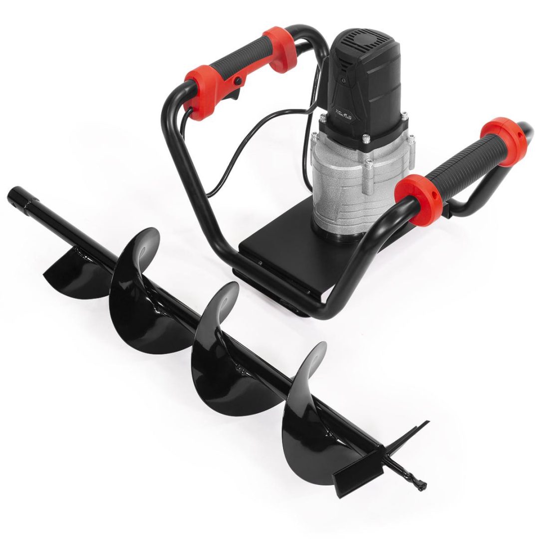ZenVora 1500W Electric Post Hole Digger with Anti-Vibration Handle and Safety Lock