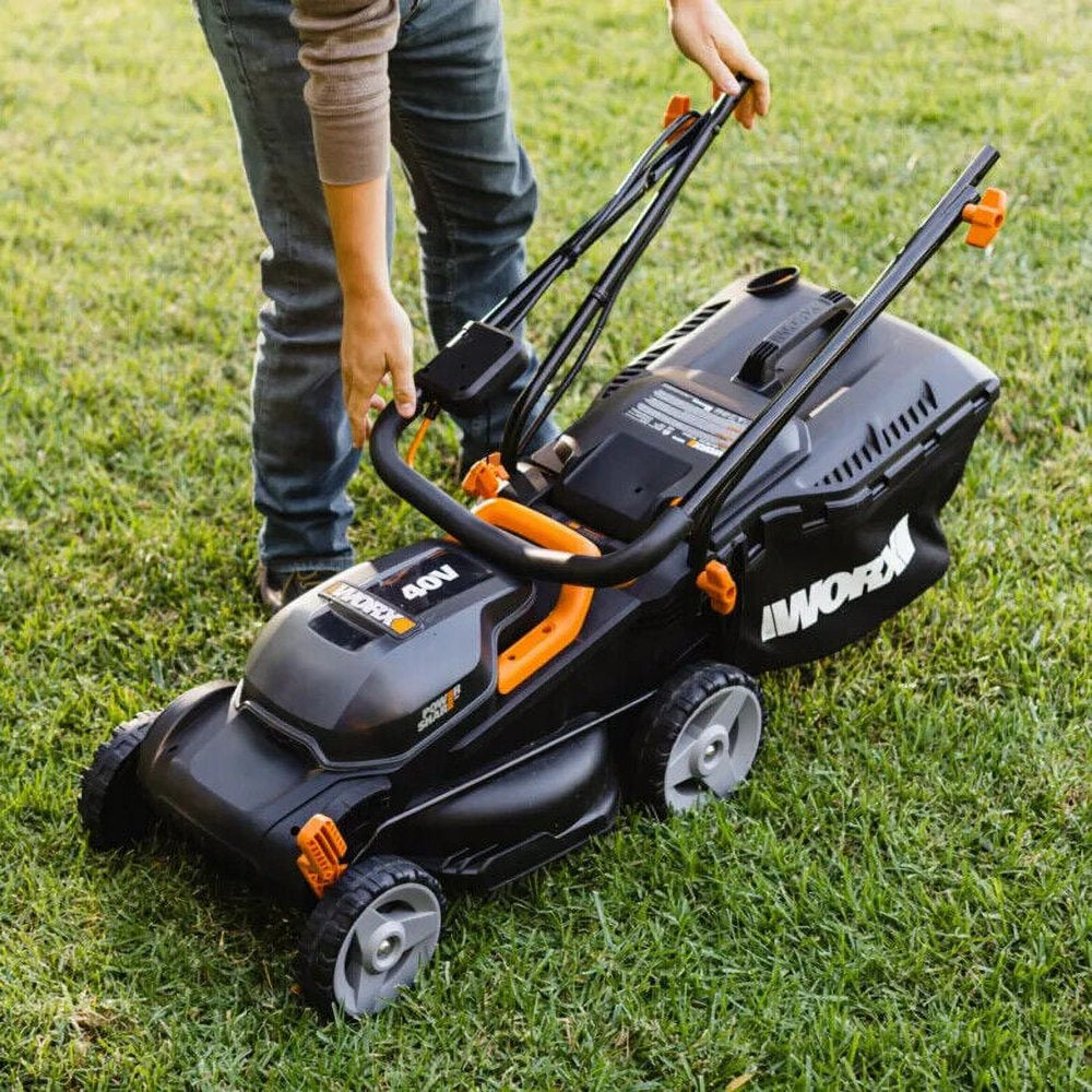 ZenVora 40V Cordless Lawn Mower - 14-Inch Battery Powered Mower with Intellicut, Mulching & Dual 20V Batteries