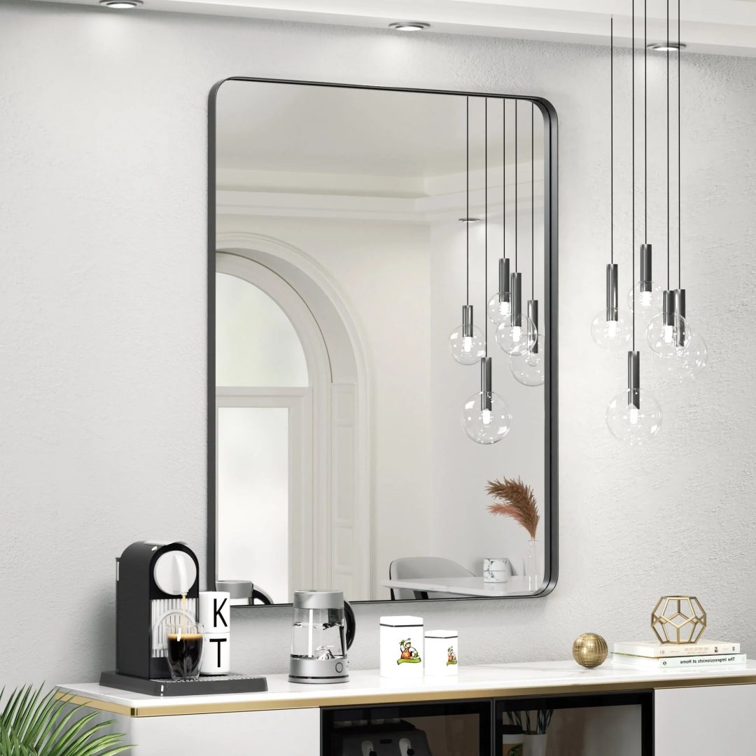 ZenVora Wall Mirror Vanity Mirror, Bathroom Mirror with Rounded Corners, 1 Piece