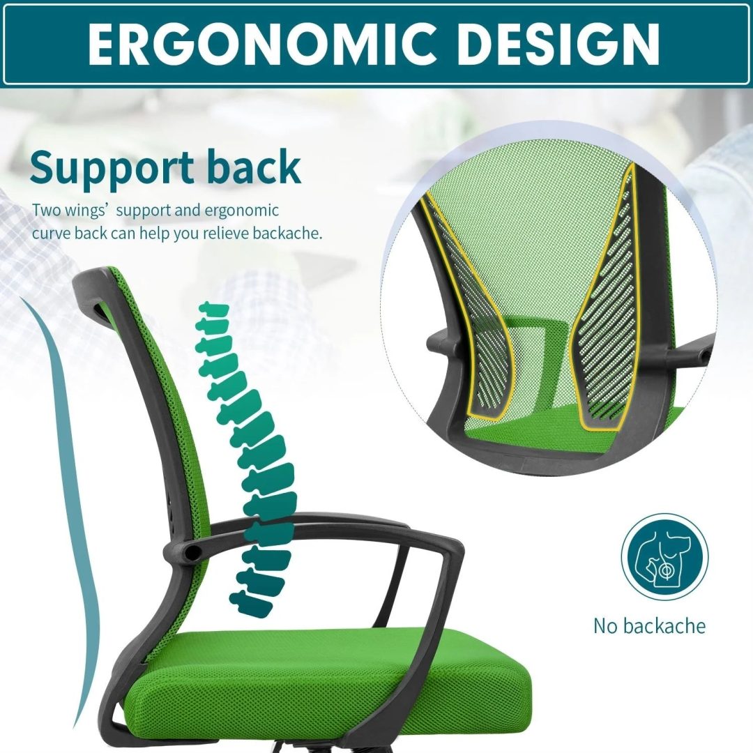ZenVora Ergonomic Mesh Office Chair with Lumbar Support, Breathable Computer Desk Chair