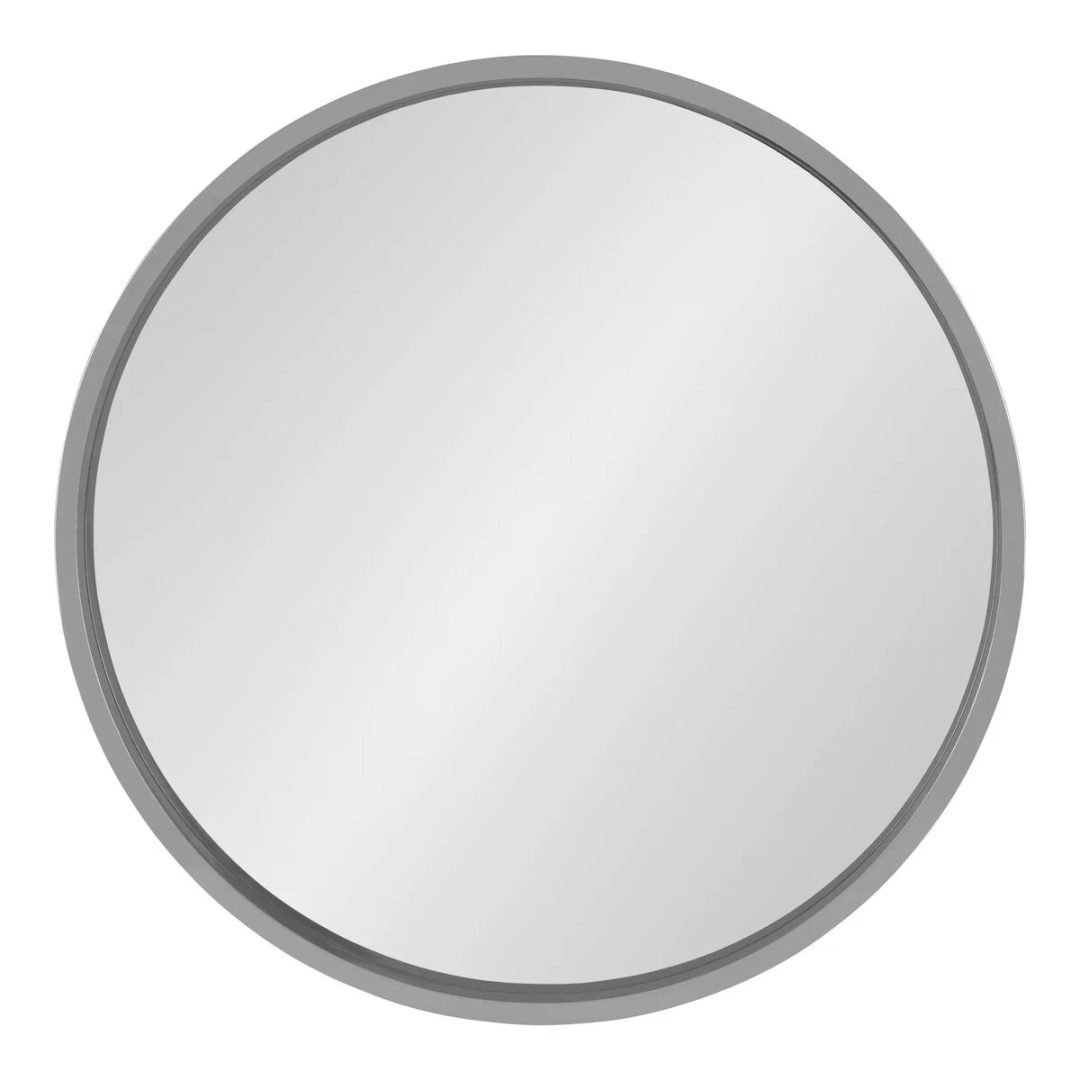 ZenVora Round Wood Accent Wall Mirror, Modern Decorative Wooden Frame Mirror for Living Room, Bedroom and Entryway
