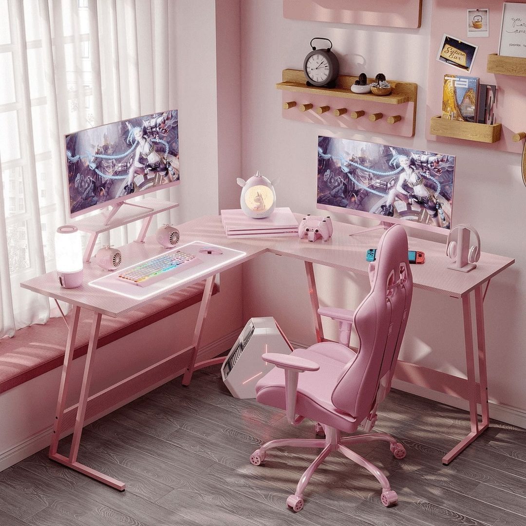 ZenVora L-Shaped Gaming Desk, Computer Corner Desk and Office Writing Desk for Home