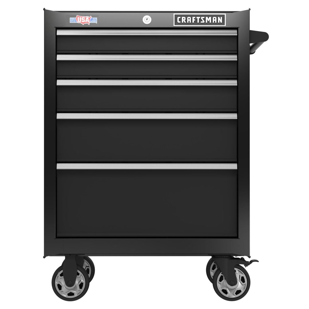 ZenVora CRAFTSMAN 26.5 in. 5-Drawer Steel Rolling Tool Cabinet, Black, 9,266 cu. in. Storage Capacity