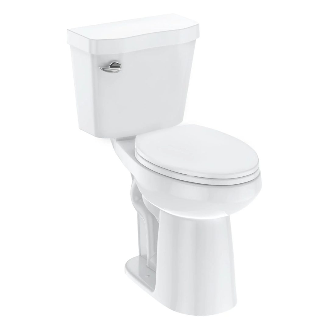 ZenVora Two-Piece Elongated Toilet with Soft-Close Seat, 1.28 GPF Siphonic Flush, Universal Height, Cotton White