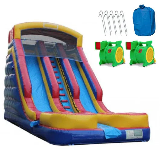 ZenVora 20ft High Dual Lane Inflatable Water Slide with Pool wetdry