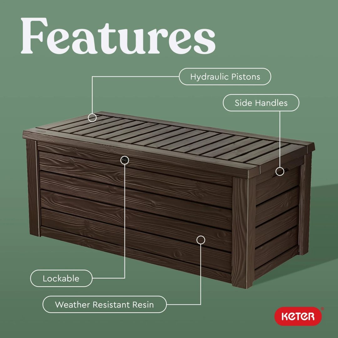 ZenVora 150 Gallon Outdoor Deck Box with Bench Seat, Large Storage Container for Patio, Garden, Yard and Pool Area