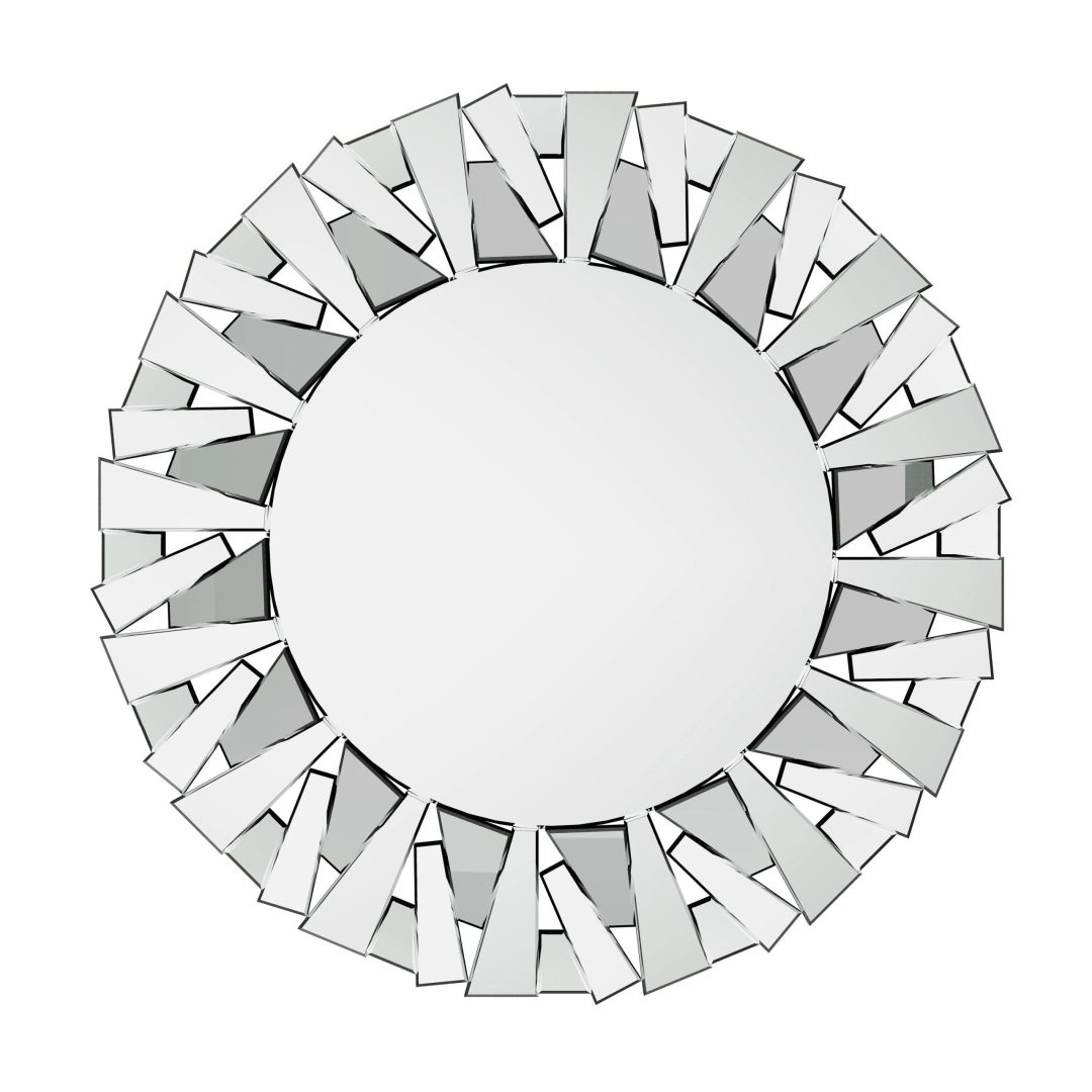 ZenVora 32 Inch Round Decorative Wall Mirror, Glass Accent Mirror for Home Decor