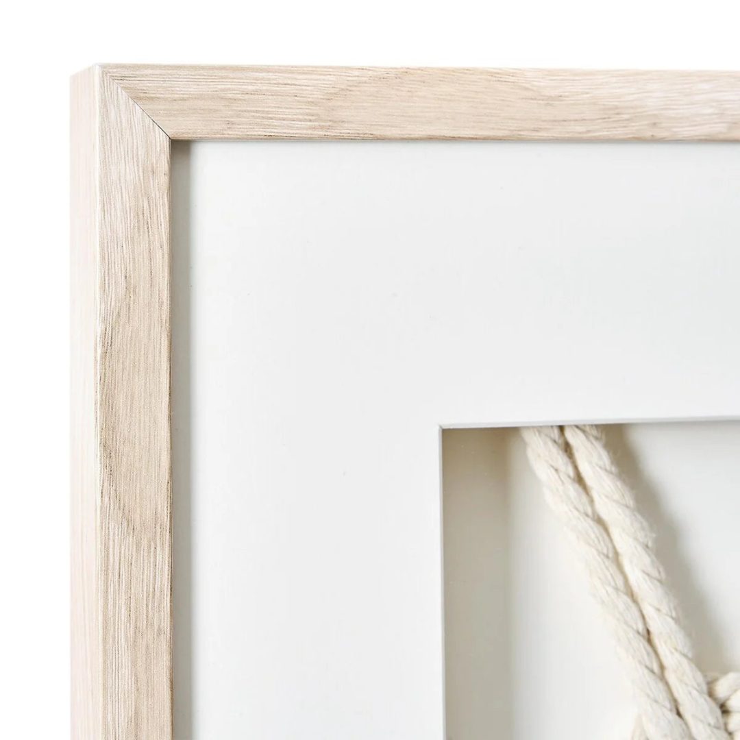 ZenVora 3-Piece Framed Nautical Knots Wall Decor Set, Natural Finish Coastal Wall Art
