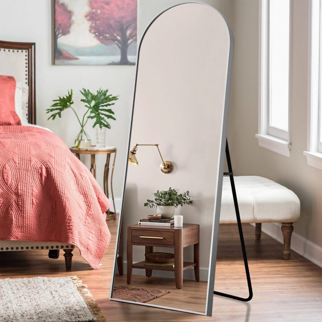 ZenVora Arched Full Length Floor Mirror, Large Full Body Standing and Wall Mounted Mirror for Bedroom, Living Room and Home Decor