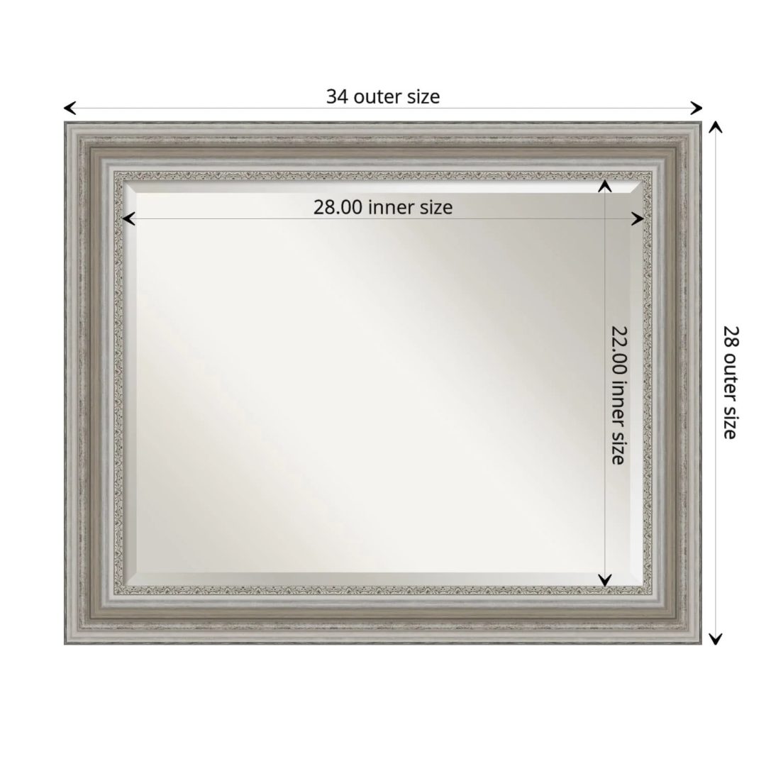ZenVora Beveled Bathroom Wall Mirror, Silver Frame Decorative Vanity Mirror for Bathroom, Bedroom and Entryway