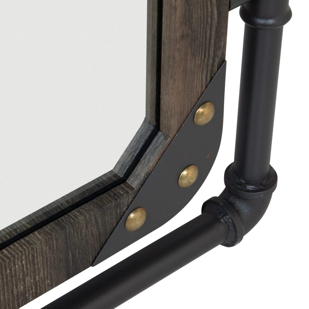 ZenVora 31 Inch Industrial Metal Floating Wall Mirror, Modern Decorative Wall Mirror