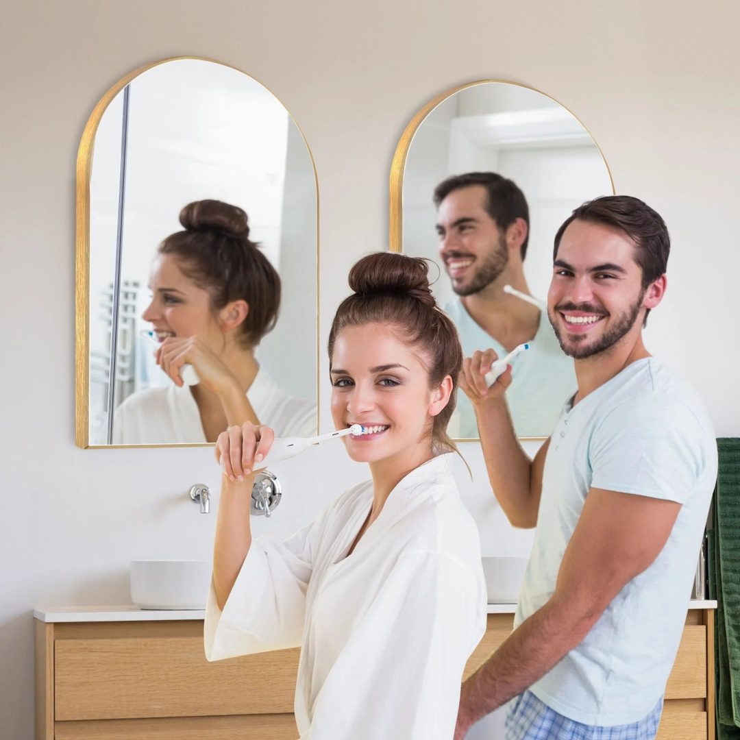 ZenVora Modern Arch Aluminum Bathroom Wall Mirror, Wall Mounted Vanity Mirror for Bathroom, Bedroom and Home Decor