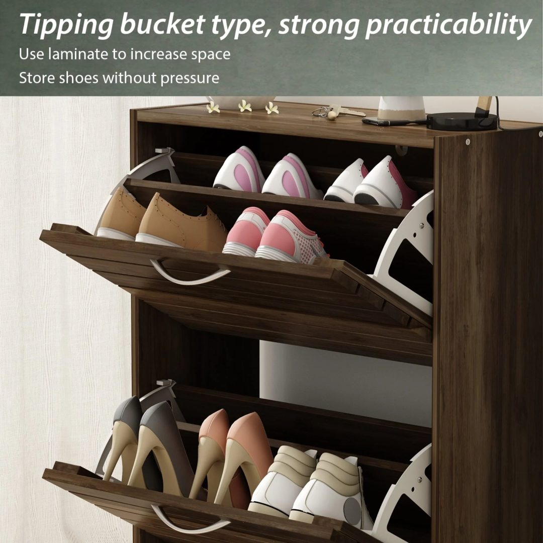 ZenVora Modern Shoe Storage Cabinet for Entryway and Hallway, Space-Saving Shoe Organizer