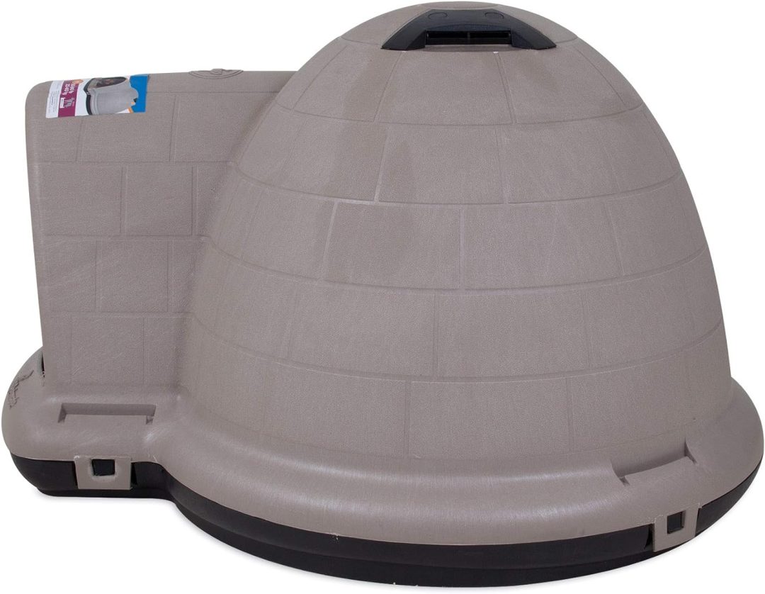 ZenVora XL Igloo Dog House for Dogs 90-125 Lbs., All-Weather Pet Shelter, Made in USA