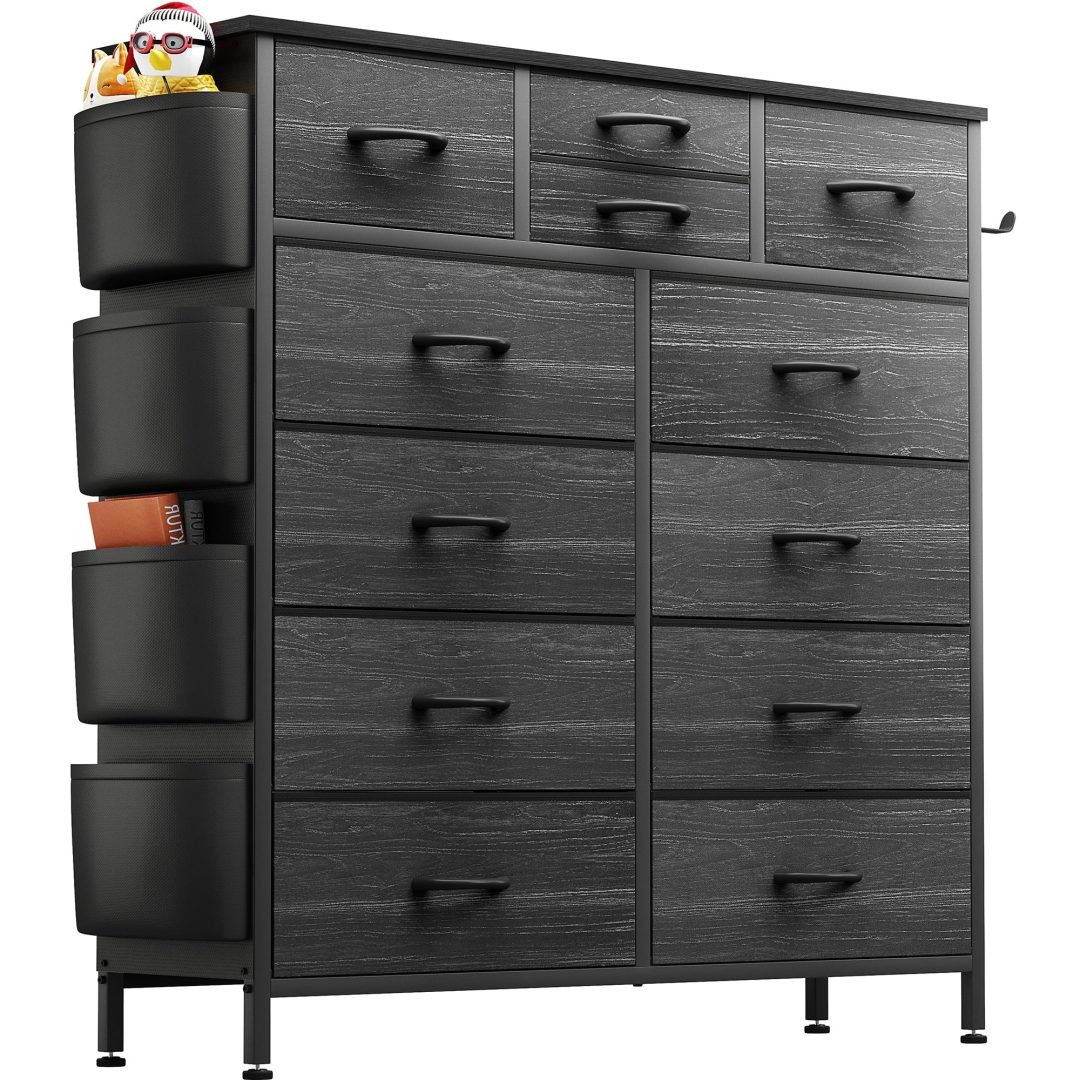 ZenVora 12 Drawer Fabric Dresser, Tall Bedroom Chest of Drawers with Storage