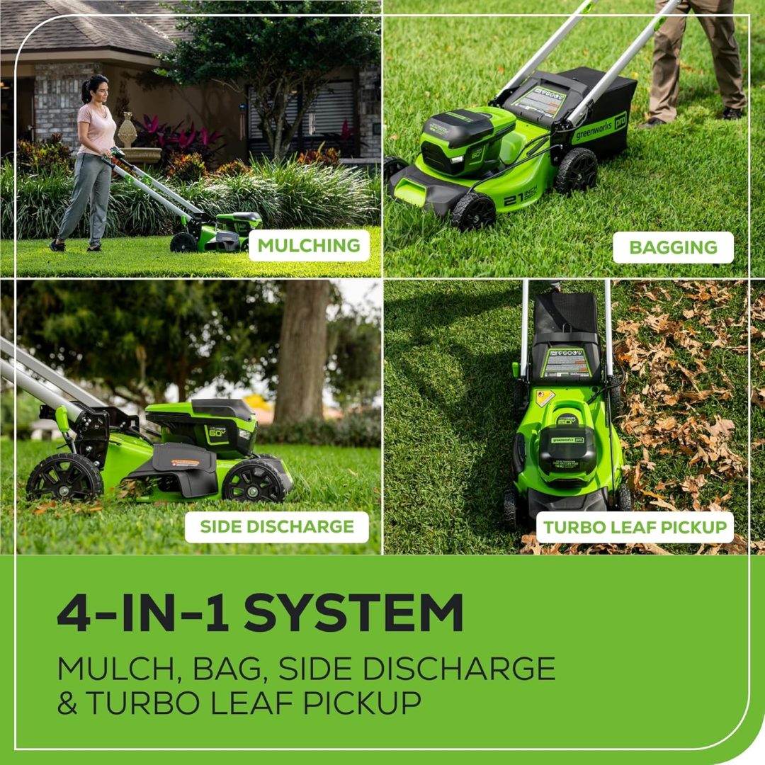 ZenVora 60V 21-Inch Cordless Self-Propelled Lawn Mower with 2 x 4.0Ah Batteries and Dual-Port Rapid Charger