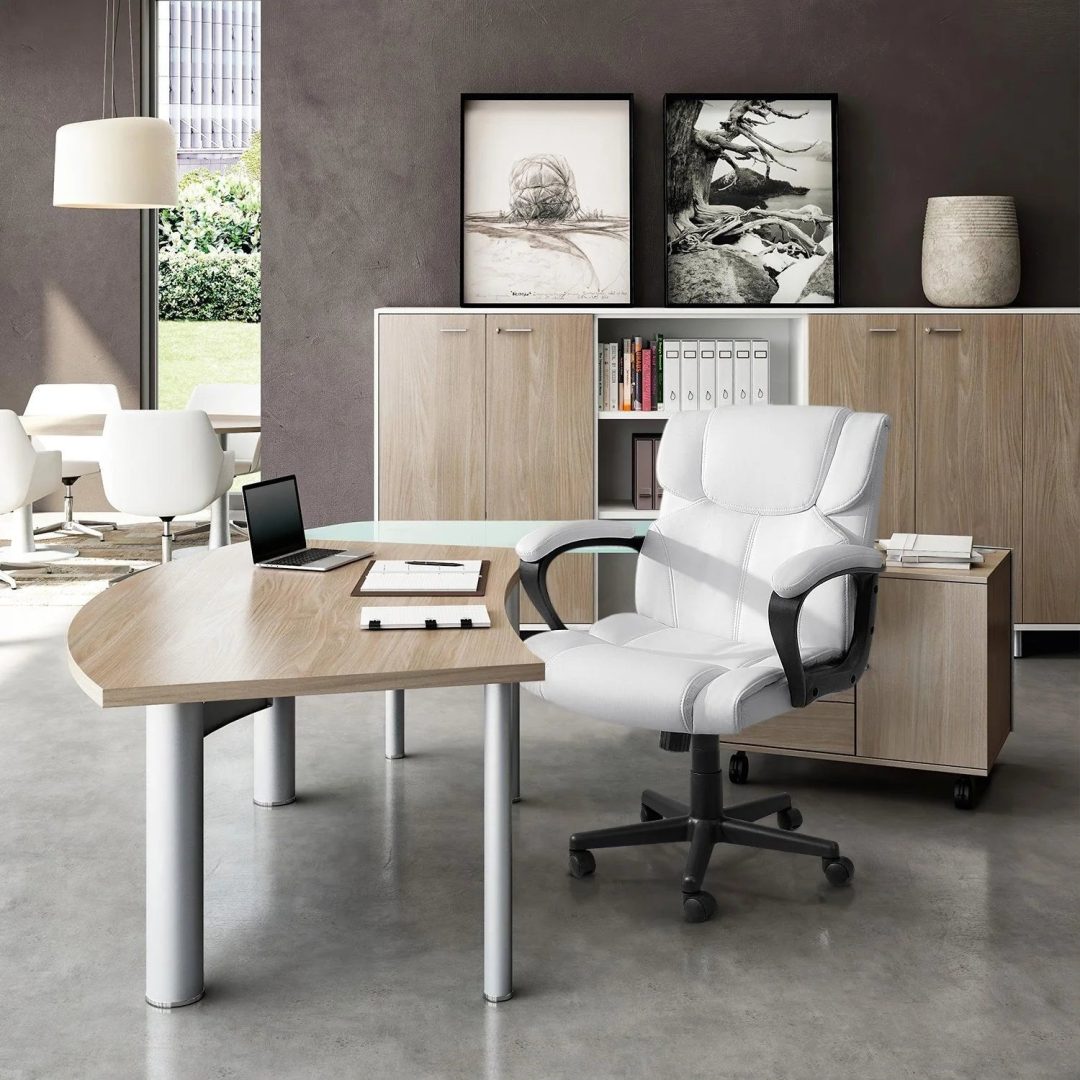 ZenVora Mid Back Office Chair, Ergonomic Swivel Computer Task Chair for Home Office, Work and Study