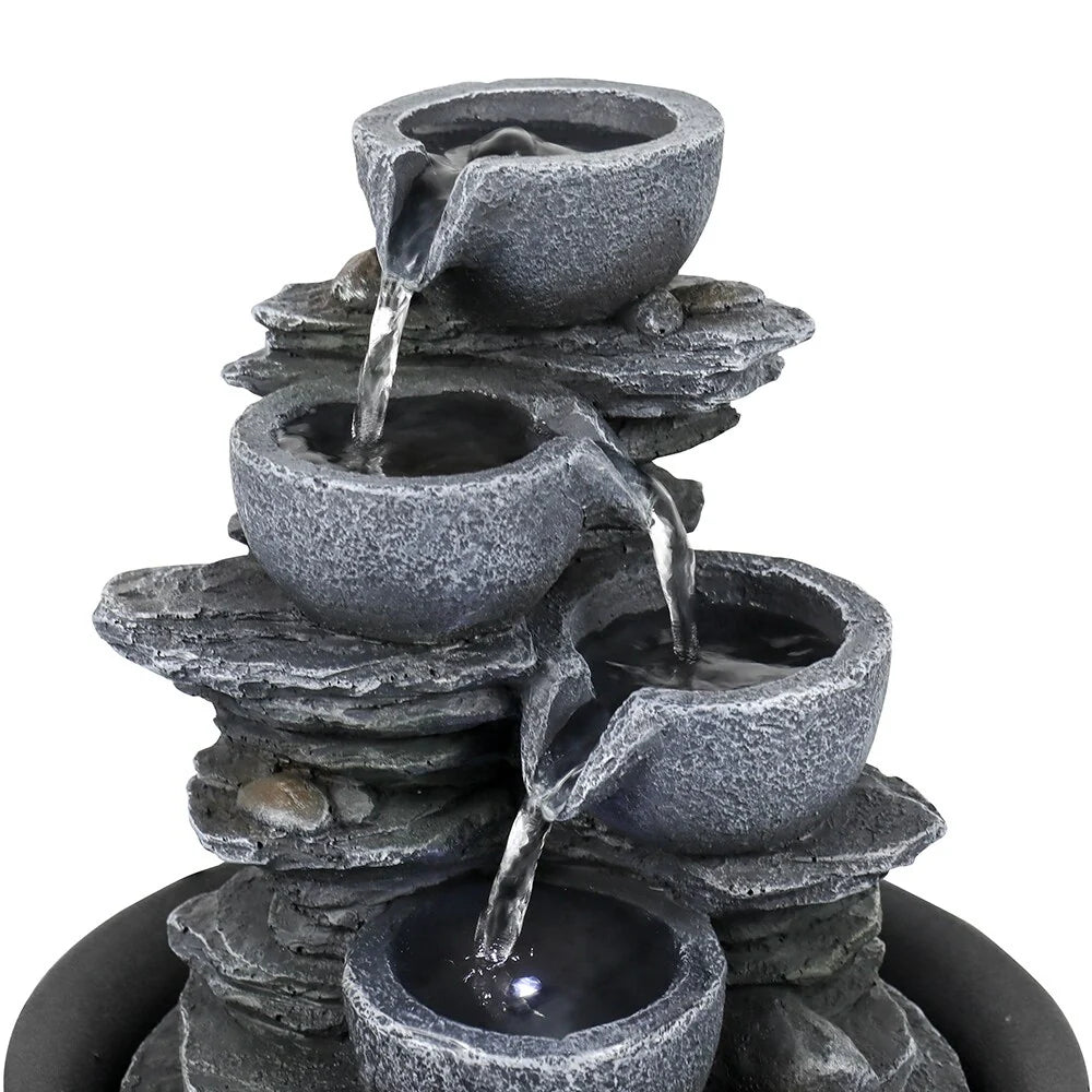ZenVora 4-Tier Indoor Water Fountain, Relaxing Waterfall Feature for Home, Living Room and Bedroom Decor