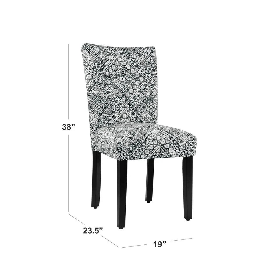 ZenVora Set of 2 Upholstered Medallion Dining Chairs, Comfortable Parsons Style Chairs for Kitchen and Dining Room