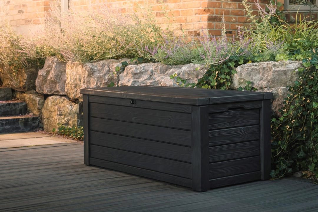 ZenVora 150 Gallon Resin Outdoor Storage Box, Large Deck Container for Patio, Garden and Yard, Dark Gray