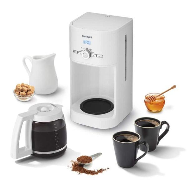 ZenVora 12-Cup Programmable Coffee Maker, Classic Drip Coffee Machine with Auto Brew and White Finish