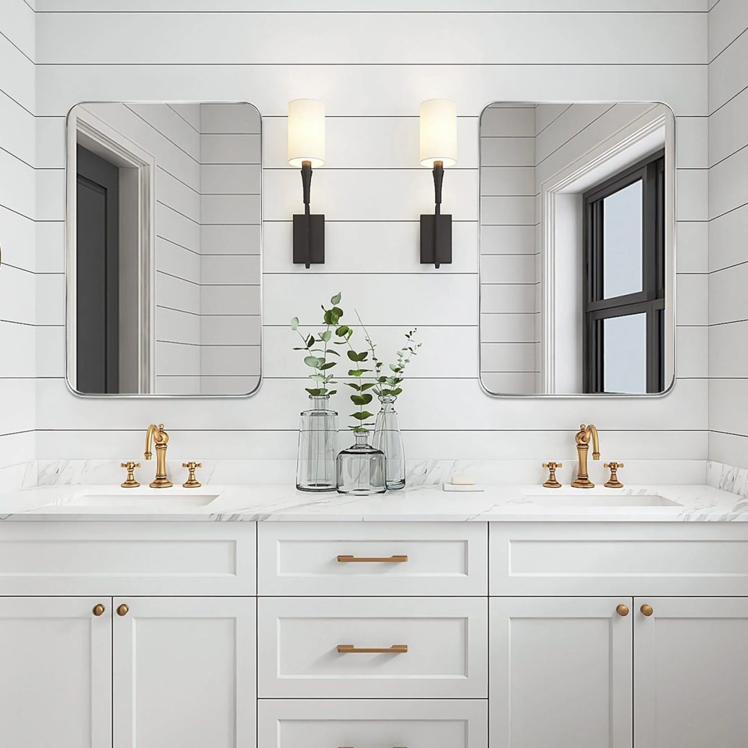 ZenVora Wall Mirror Vanity Mirror, Bathroom Mirror with Rounded Corners, 1 Piece