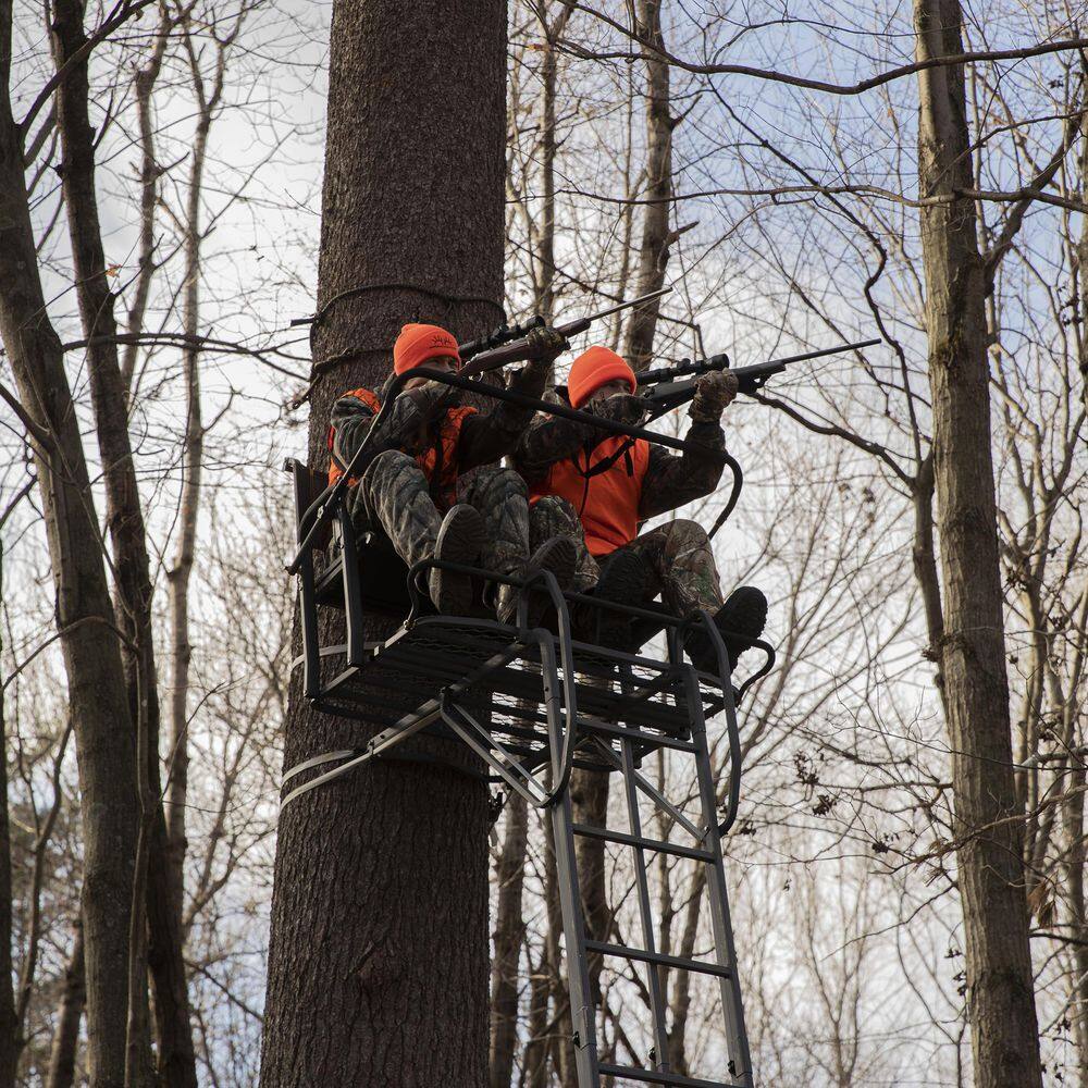 ZenVora 21-Foot 2-Person Ladder Treestand, Heavy-Duty Hunting Tree Stand with Ladder, Elevated Outdoor Hunting Platform
