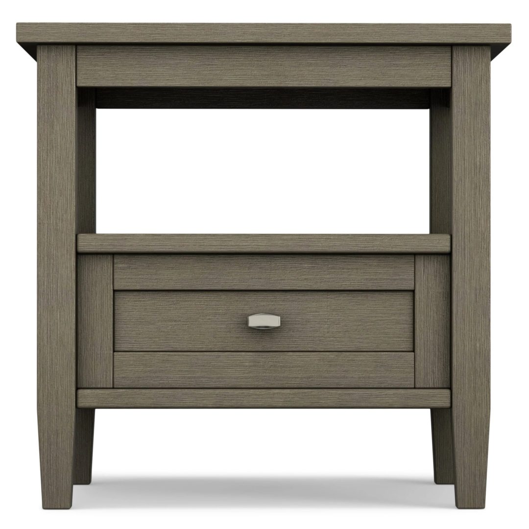 ZenVora 20 Inch Wide Solid Wood Rectangle End Table, Transitional Side Table